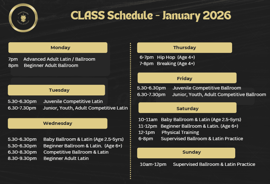 Wojtek Potaszkin Dance Academy timetable image