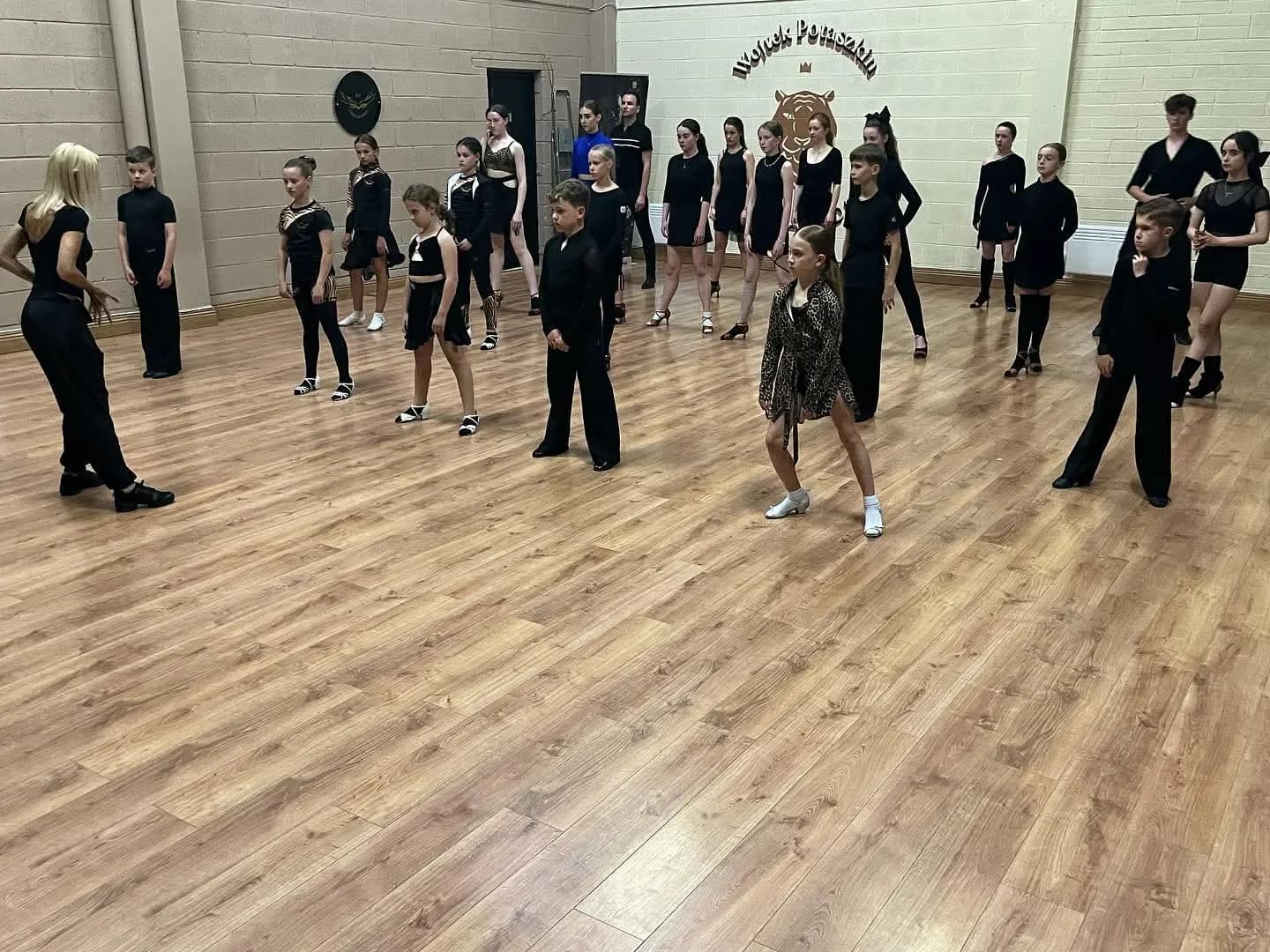 Structured class line-up in the academy studio